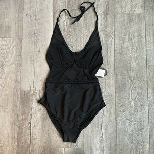Ted Baker Plunge Neck Scallop Underwire One Piece